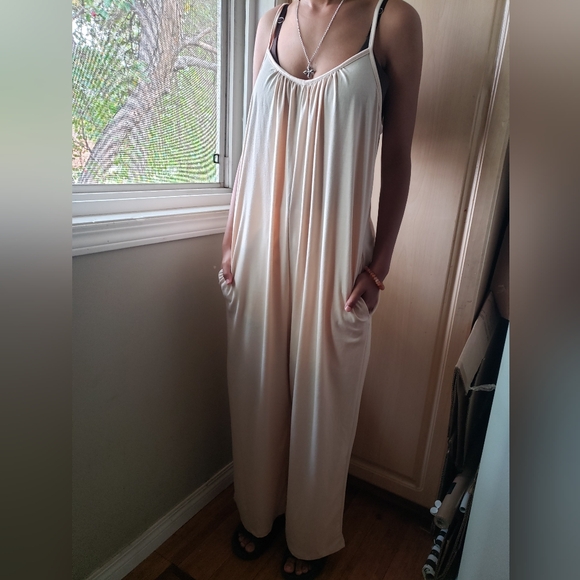 Other - Elegant Cream Women's Jumpsuit With Pockets